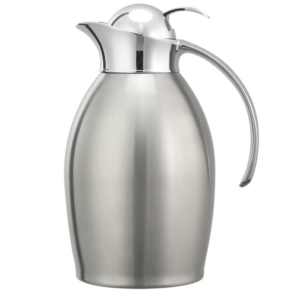 Service Ideas Nicollet Series Push Button Stainless Vacuum Insulated Carafe, 33.8 Ounce, Brushed NIC10BSPB